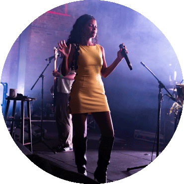 Lead singer of Chuwi performs on stage