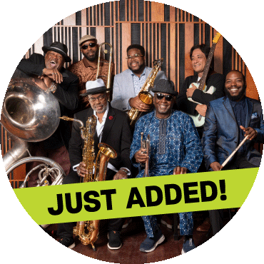 The Dirty Dozen Brass Band poses with their instruments