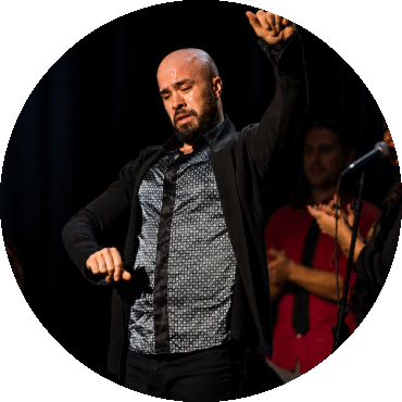 Flamenco dancer performs on stage