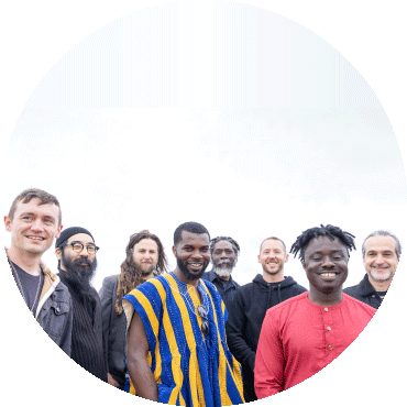 Members of Kotoko Brass smile together