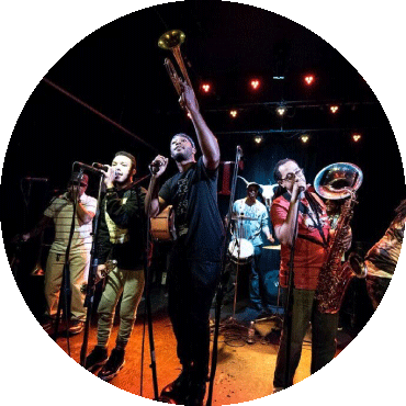 Rebirth Brass Band performs on stage
