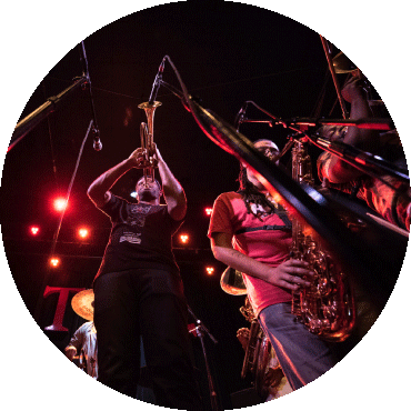 Rebirth Brass Band performs on stage