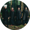 DakhaBrakha poses standing side by side in front of trees