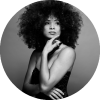 Kandace Springs posing in a black and white image