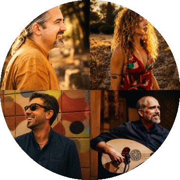Members of Zafarán featured in a 4-quadrant image